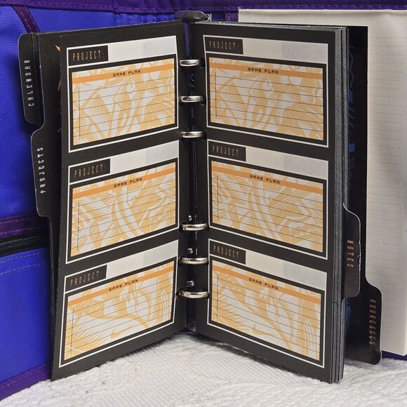 90s Mead Nike Purple Black Day Planner Calender Project Note Book Contacts - Picture 9 of 15